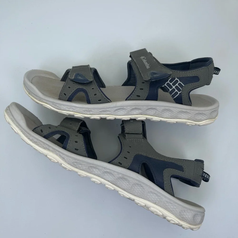 Columbia PFG Techsun III Sandal Men's Size 10 Grey/Blue Dual Strap BM4398-030